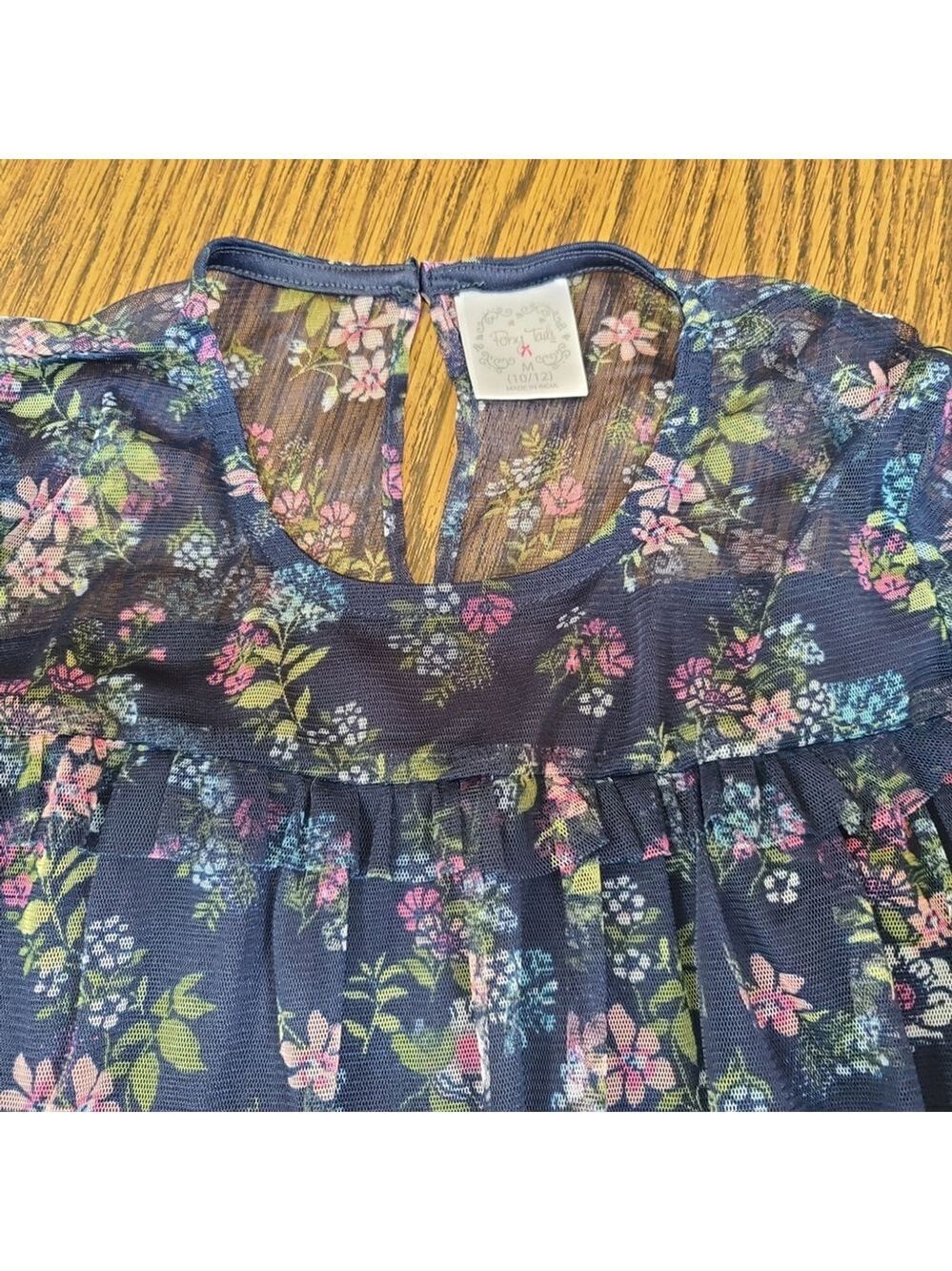 Pony Tails Sheer Long-Sleeve Lined Top Girls M - Picture 11 of 11